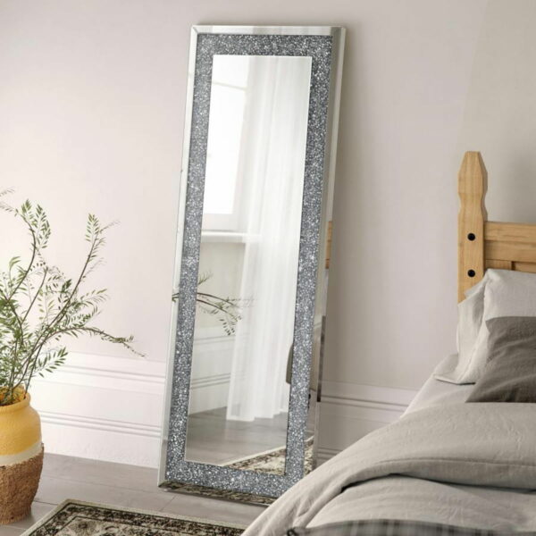 Valerie - Crystal Inlay Rectangle Floor Mirror - Image 5