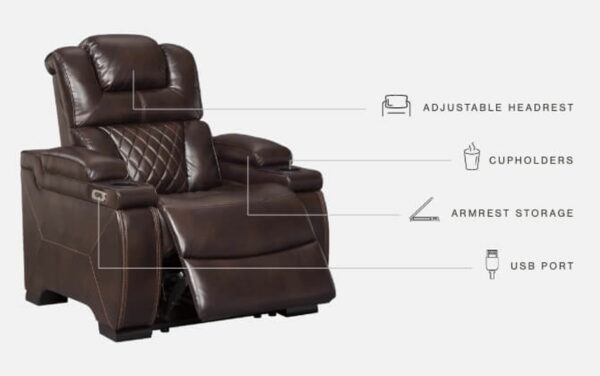 Warnerton - Brown Dark - Pwr Recliner/Adj Headrest - Image 15