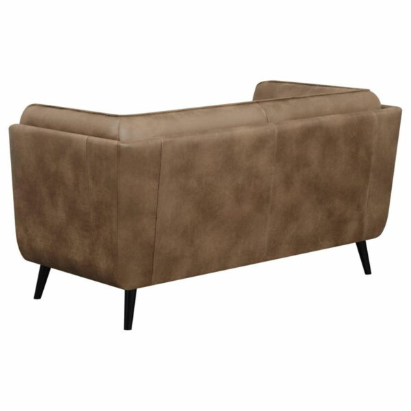 Thatcher - Upholstered Button Tufted Loveseat - Brown - Image 5