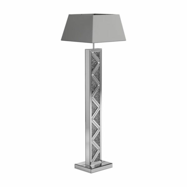 Carmen - Geometric Base Floor Lamp - Silver - Image 4