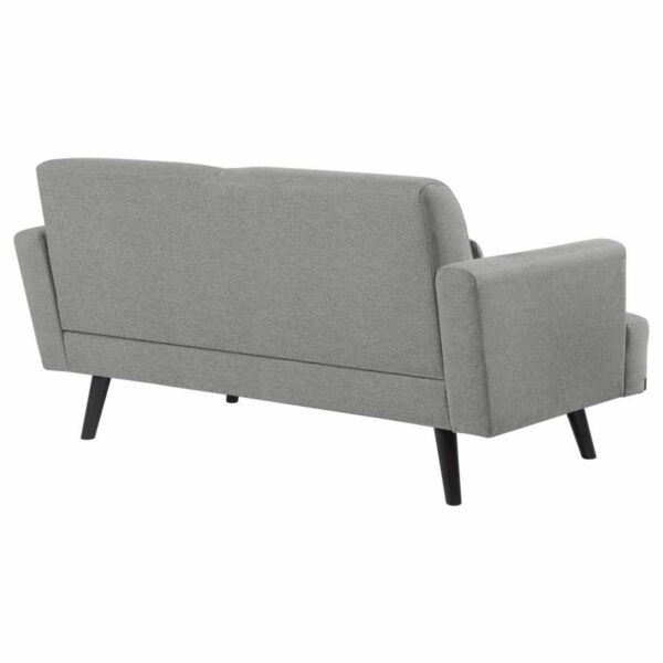 Blake - Upholstered Loveseat With Track Arms - Sharkskin And Dark Brown - Image 5