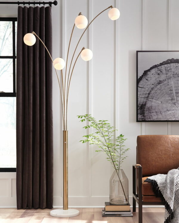 Taliya - Champagne / White - Metal Arc Lamp - Image 3