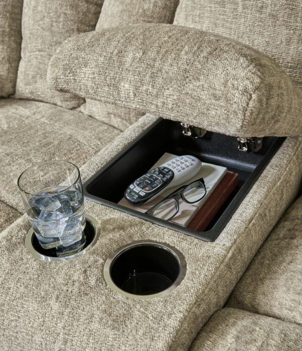 Hindmarsh - Stone - Power Reclining Loveseat With Console/ Adj Hdrst - Image 6