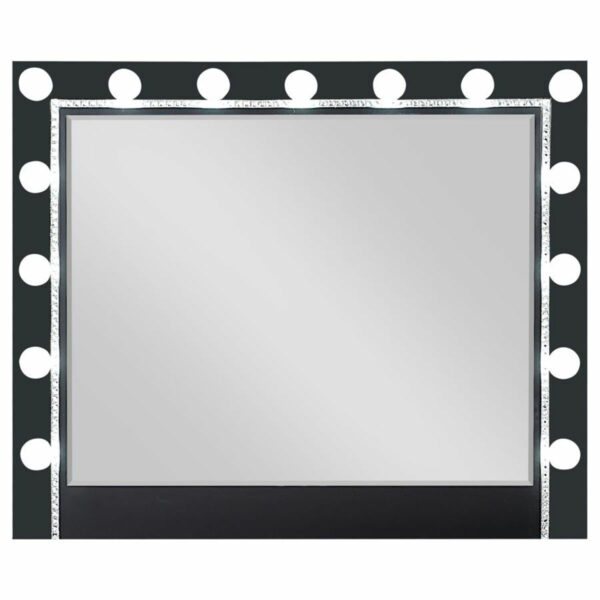 Cappola - Black Rectangular Dresser Mirror With Light - Image 4