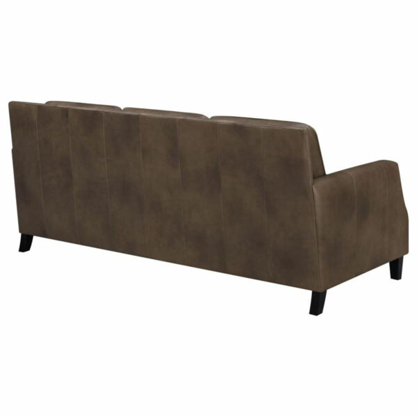 Leaton - Upholstered Recessed Arms Sofa - Brown Sugar - Image 10
