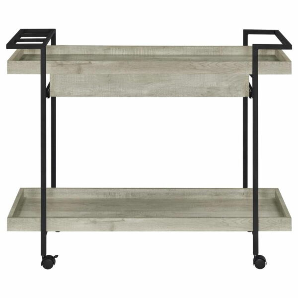 Ventura - Bar Cart With Storage Drawer - Gray Driftwood - Image 3