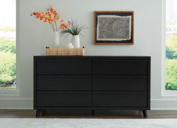 Danziar - Black - Six Drawer Dresser - Image 6