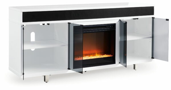 Gardoni - White / Black - 72" TV Stand With Electric Fireplace - Image 2