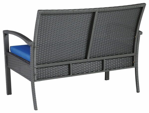 Alina - Gray / Blue - Love/Chairs/Table Set (Set of 4) - Image 5
