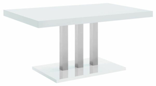 Brooklyn - 5 Piece Rectangular Dining Set - White High Gloss - Image 7