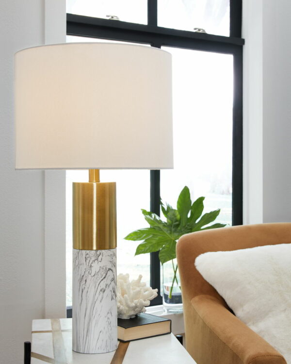 Samney - Gold Finish / White - Metal Table Lamp (Set of 2) - Image 4