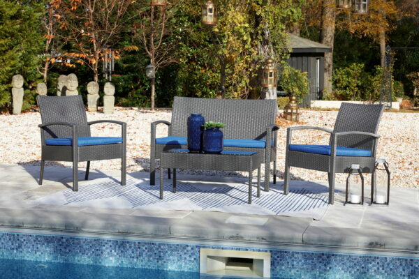 Alina - Gray / Blue - Love/Chairs/Table Set (Set of 4) - Image 6