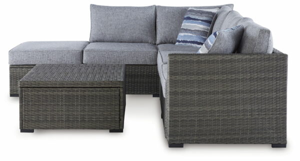 Petal Road - Gray - Loveseat Sectional, Ottoman, Table Set (Set of 4) - Image 9
