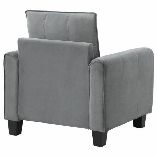 Davis - Upholstered Rolled Arm Accent Chair - Grey - Image 5