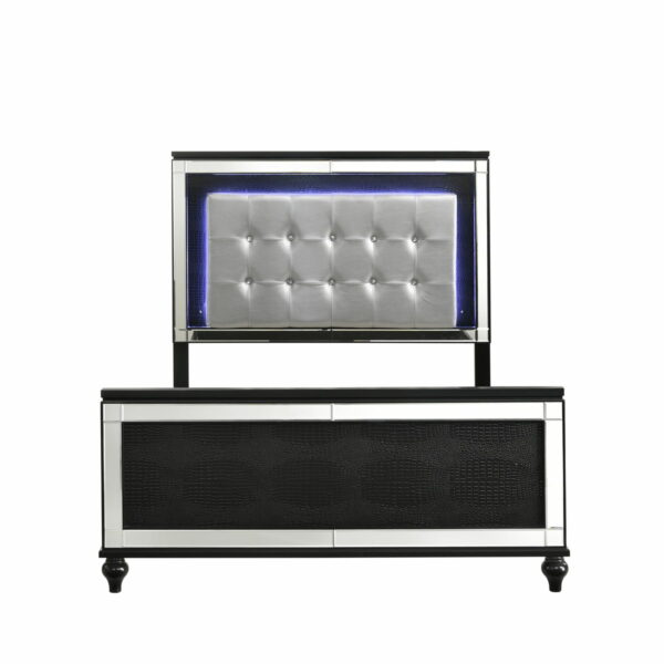 Valentino - 3/3 Twin Headboard - Black - Image 4