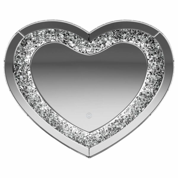 Aiko - Heart Shape Wall Mirror - Silver - Image 4
