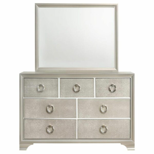 Salford - 7-Drawer Dresser With Mirror - Metallic Sterling - Image 10