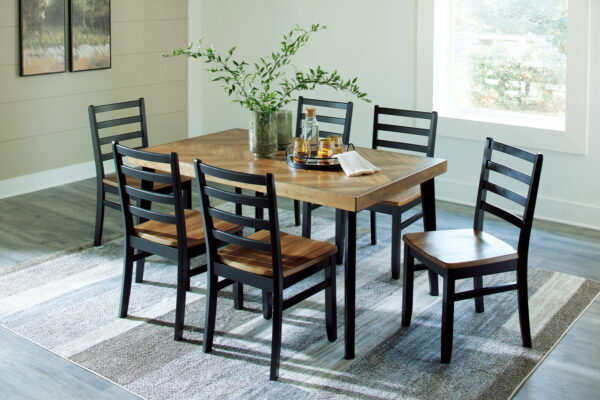 Blondon - Brown / Black - Rectangular Drm Table Set (Set of 7) - Image 13