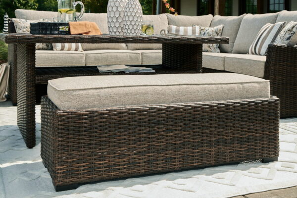 Brook Ranch - Brown - Sofa Sectional, Bench With Cushion (Set of 3) - Image 6