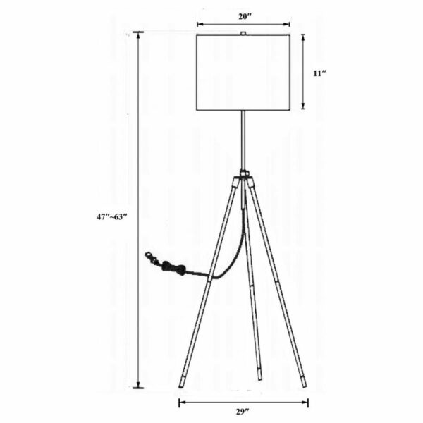 Zabka - Tripod Floor Lamp - Black And Gold - Image 2