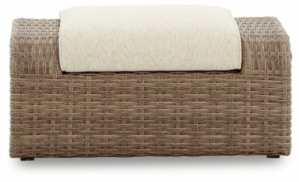 Sandy Bloom - Beige - Ottoman With Cushion - Image 4
