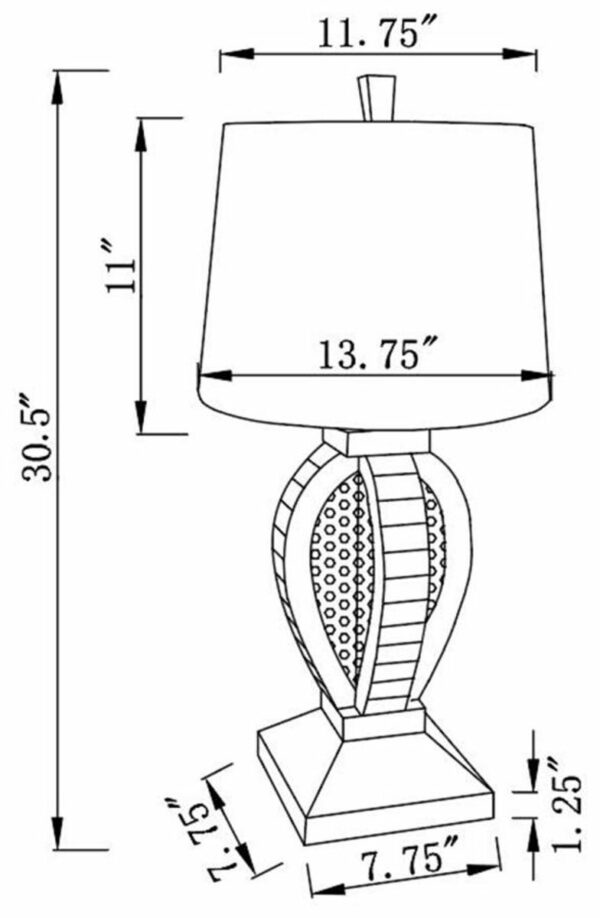 Klein - Table Lamp With Drum Shade - White And Mirror - Image 5