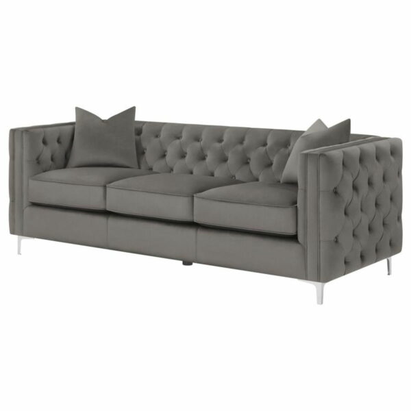 Phoebe - Tufted Tuxedo Arms Sofa - Urban Bronze - Image 3