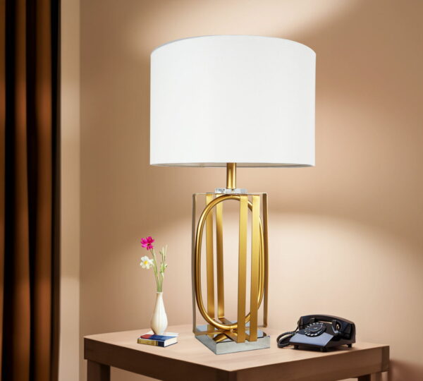 Table Lamp (Set of 2) - Gold & White - Image 2