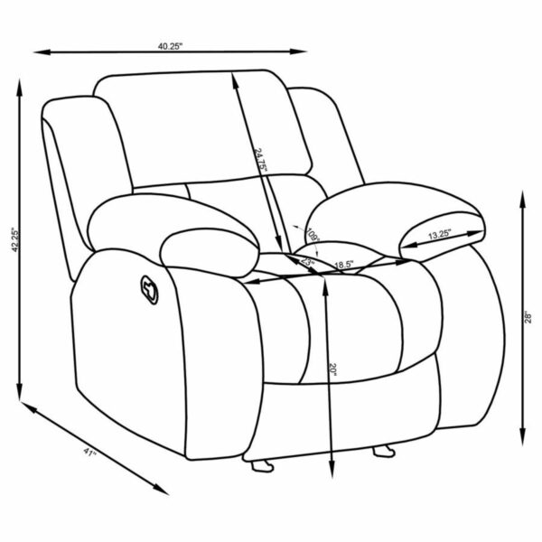 Weissman - Upholstered Glider Recliner - Charcoal - Image 4