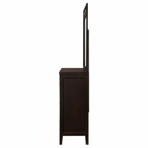 Carlton - 6-Drawer Rectangular Dresser With Mirror - Cappuccino - Image 3