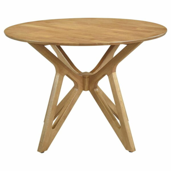Elowen - 5 Piece Round Solid Wood Dining Set - Light Walnut - Image 8