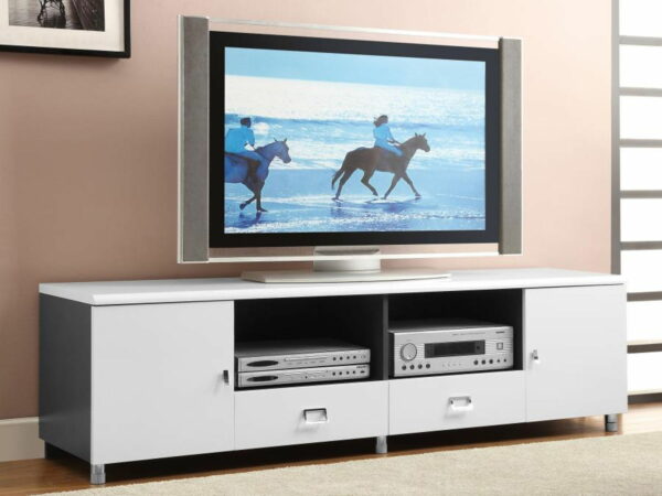 Burkett - 2-Drawer TV Console - White And Gray - Image 2