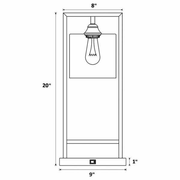Shoto - Glass Shade Table Lamp - Black - Image 2