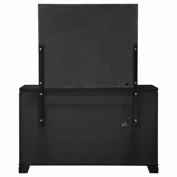 Cappola - Rectangular 6-drawer Dresser With Mirror - Silver And Black - Image 12