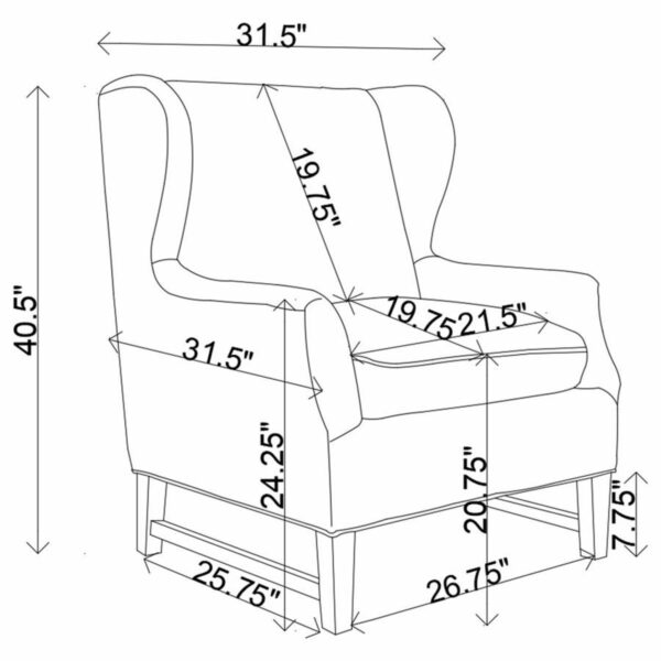 Fleur - Wing Back Accent Chair - Cream - Image 8