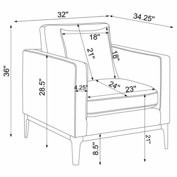 Apperson - Cushioned Back Arm Chair - Light Gray - Image 11