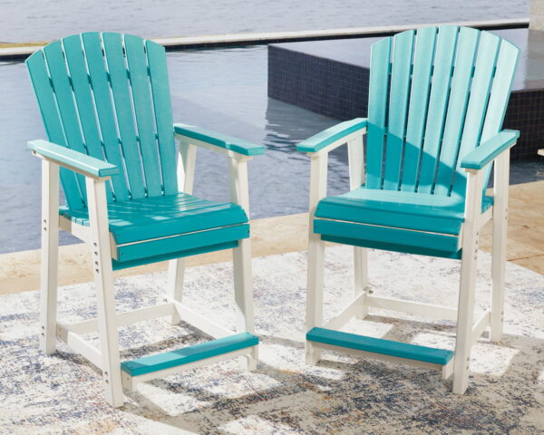 Eisely - Turquoise / White - Barstool (Set of 2) - Image 4