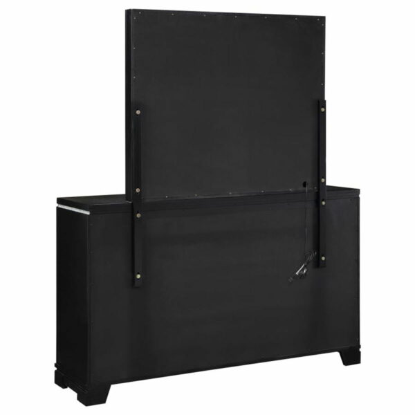 Cappola - Rectangular 6-drawer Dresser With Mirror - Silver And Black - Image 6