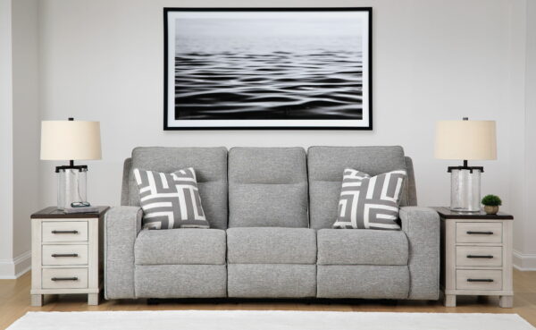 Biscoe - Pewter - Power Reclining Sofa With Adj Headrest - Image 4