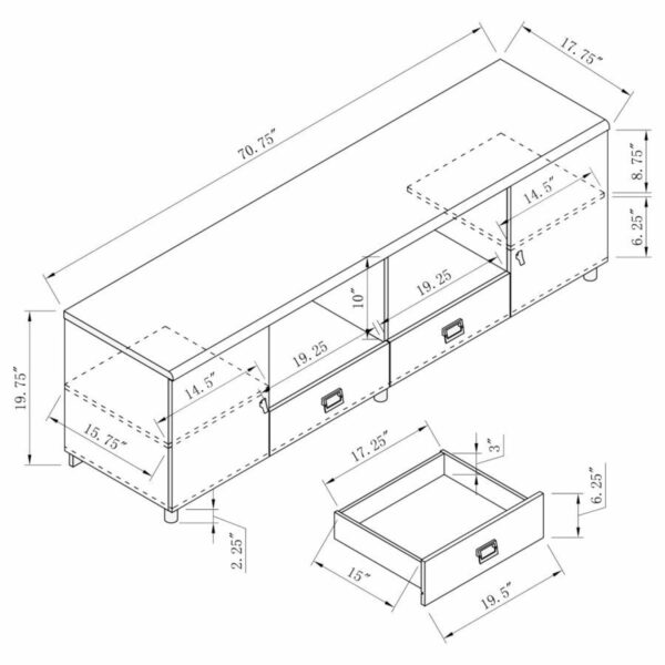 Burkett - 2-Drawer TV Console - White And Gray - Image 3