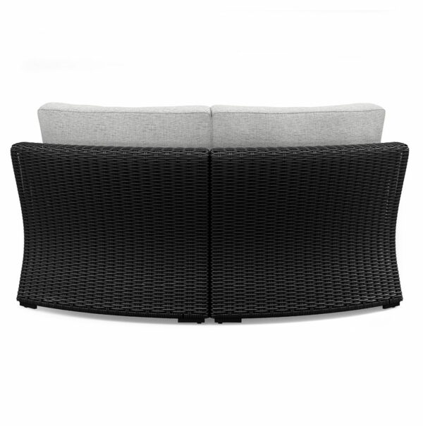 Beachcroft - Black / Light Gray - Curved Corner Chair With Cushion - Image 4