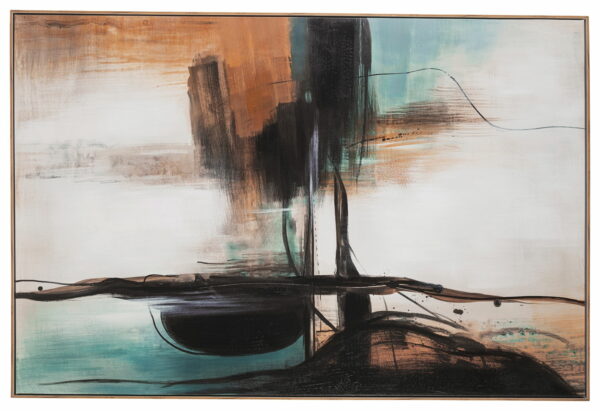 Brunonia - Teal / Orange / Black - Wall Art - Image 4