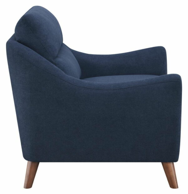 Gano - Sloped Arm Upholstered Chair - Navy Blue - Image 8