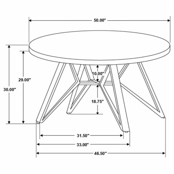 Neil - 5 Piece Round Dining Table Set Concrete - Gunmetal - Image 3