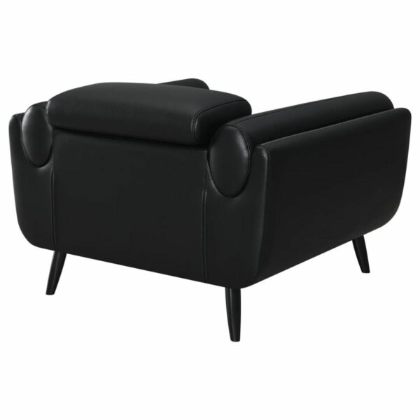Shania - Track Arms Chair With Tapered Legs - Black - Image 8