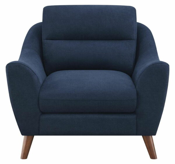 Gano - Sloped Arm Upholstered Chair - Navy Blue - Image 5