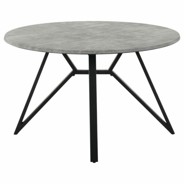 Neil - 5 Piece Round Dining Table Set Concrete - Gunmetal - Image 8