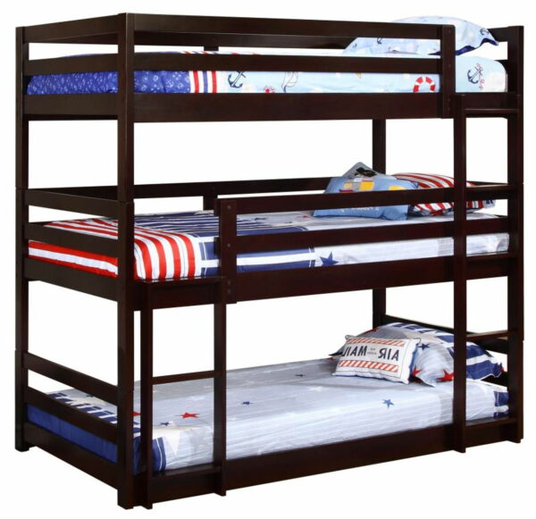Sandler - Twin Triple Bunk Bed - Cappuccino - Image 3