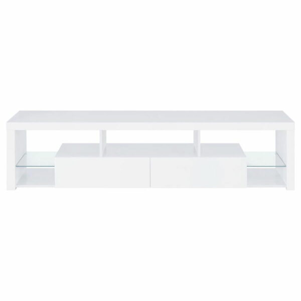 Jude - 2-Drawer 71" TV Stand With Shelving - White High Gloss - Image 11