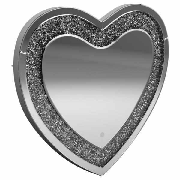 Aiko - Heart Shape Wall Mirror - Silver - Image 9